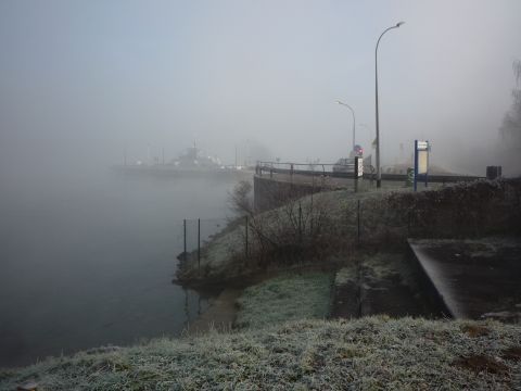 Schiffsbrcke ber den Rhein