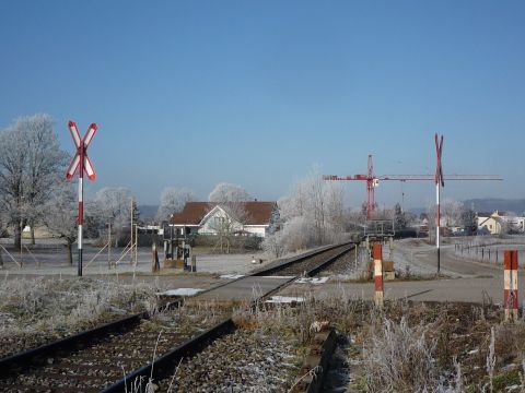 Bahnbergang vor Ramsen