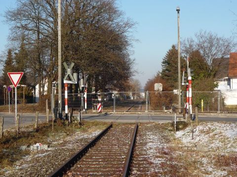 Bahnbergang ber die Worblinger Strae 