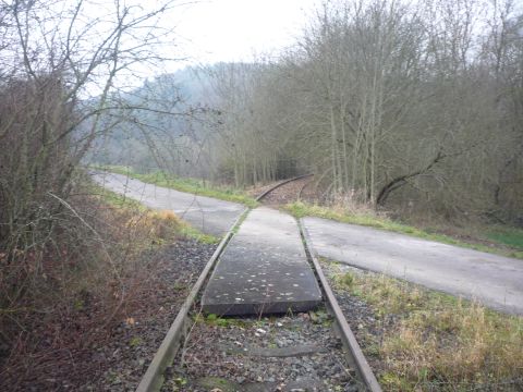 Bahnbergang ber einen Feldweg