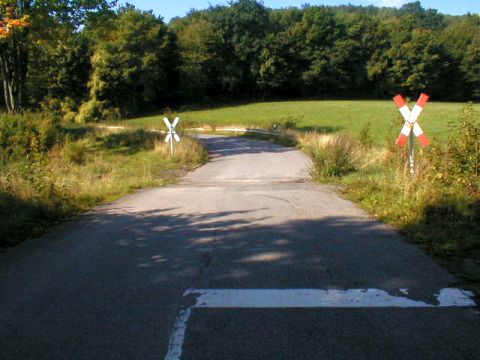 Bahnbergang ber die alte Strae von Schenklengsfeld nach Ransbach