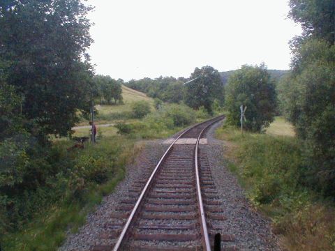 Bahnbergang ber einen Feldweg