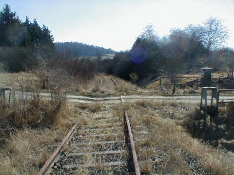 Bahnübergang über einen Feldweg