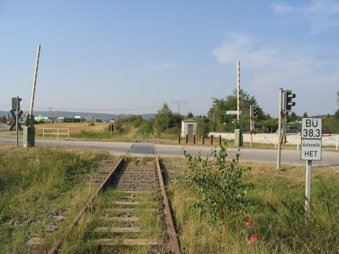 Bahnbergang ber die Strae von Leinefelde nach Worbis
