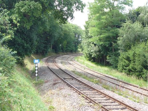 Ausfahrt aus dem Bahnhof Siegelsbach