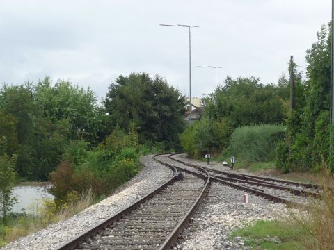 Spitzkehre zum DB-Bahnhof Hechingen