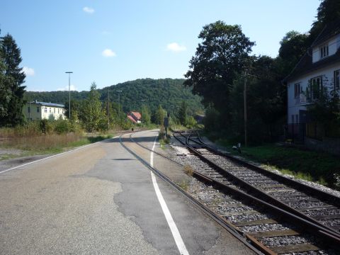 Bahnhbergang ber die Neckarstrae