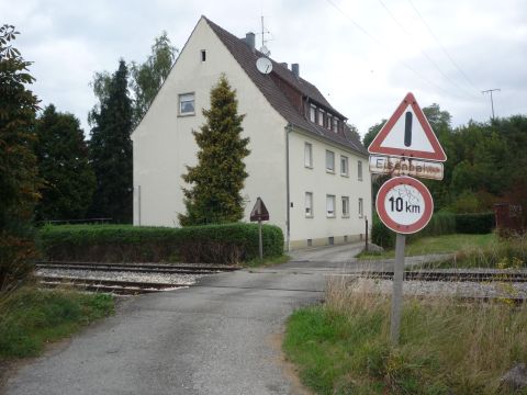 Spitzkehre zum DB-Bahnhof Hechingen