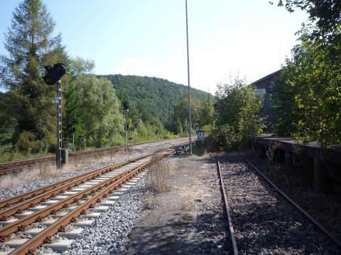 Einfahrt in den DB-Bahnhof Eyach