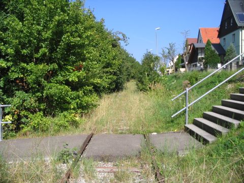 Bahnbergang ber einen Fuweg von der Goethestrae zur Frhlingsstrae