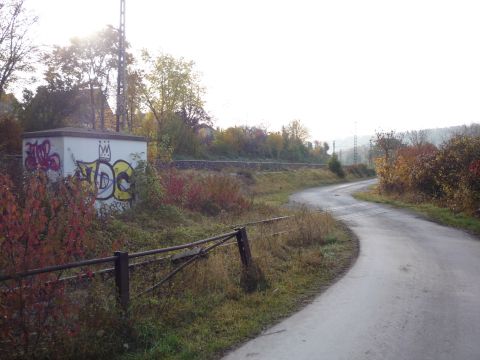 Bahnbergang ber einen Feldweg