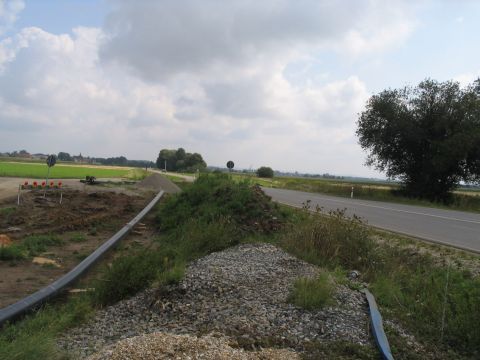 Bahnbergang ber die Strae nach Wemding