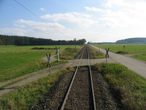 Bahnbergang zwischen Denklingen und Kinsau