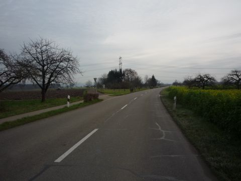 Bahnübergang über die Straße von Ottenheim nach Allmansweier